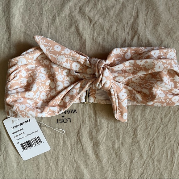 Lost + Wander Other - Lost + Wander Nude and White strapless Bikini Top size XS NWT